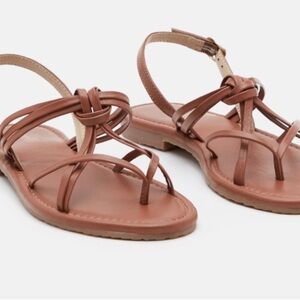 Brown Sandals with Adjustable Straps - Purchased in France - Worn once